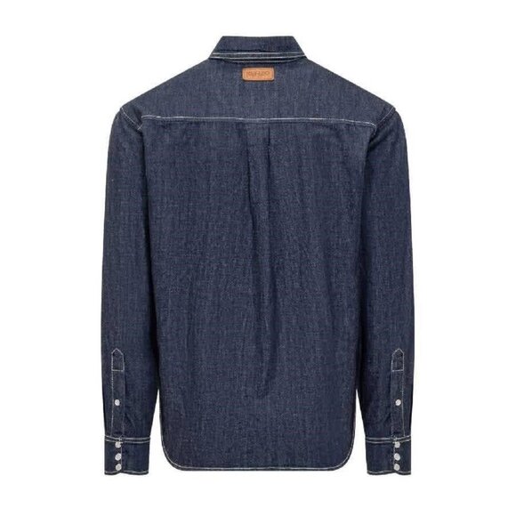 New Kenzo Embroidered Logo Denim Shirt, Size Medium - Picture 6 of 6